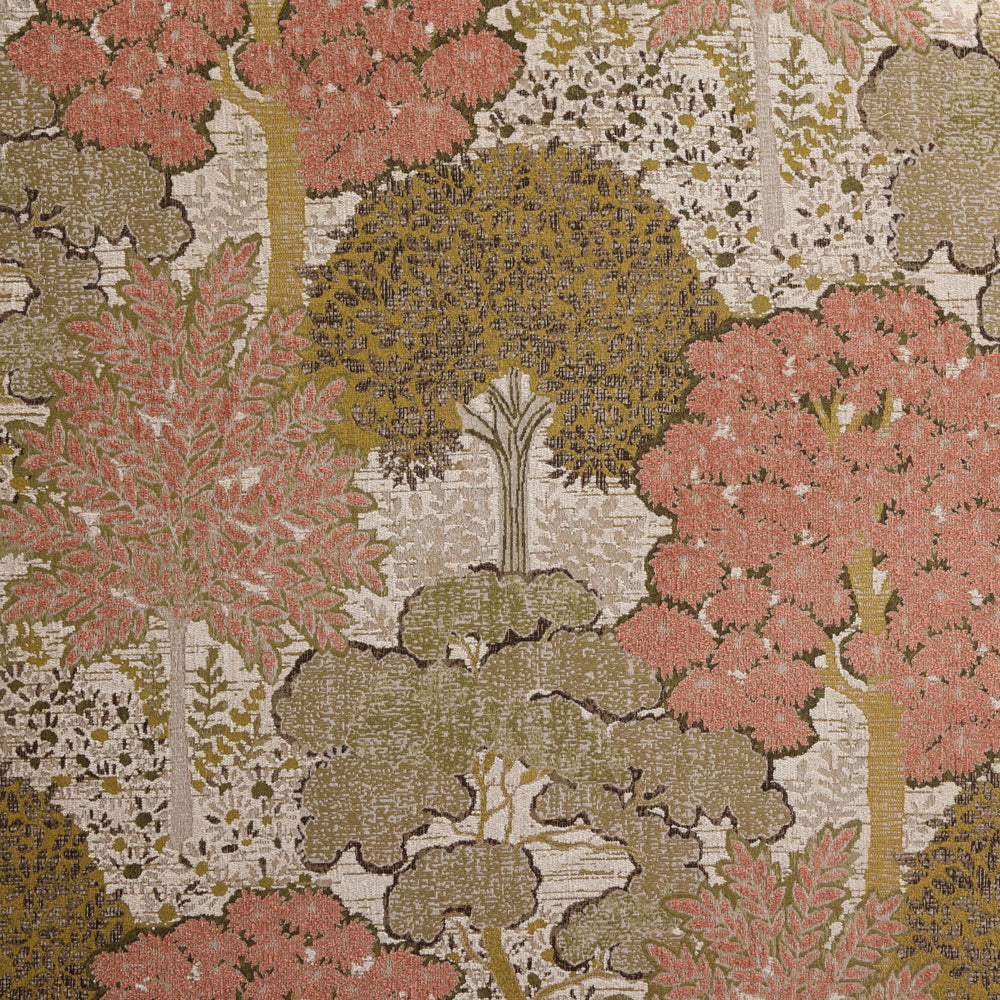 Tête de lit tapissée CEPHEE alisia naturel et rose orangé - 9