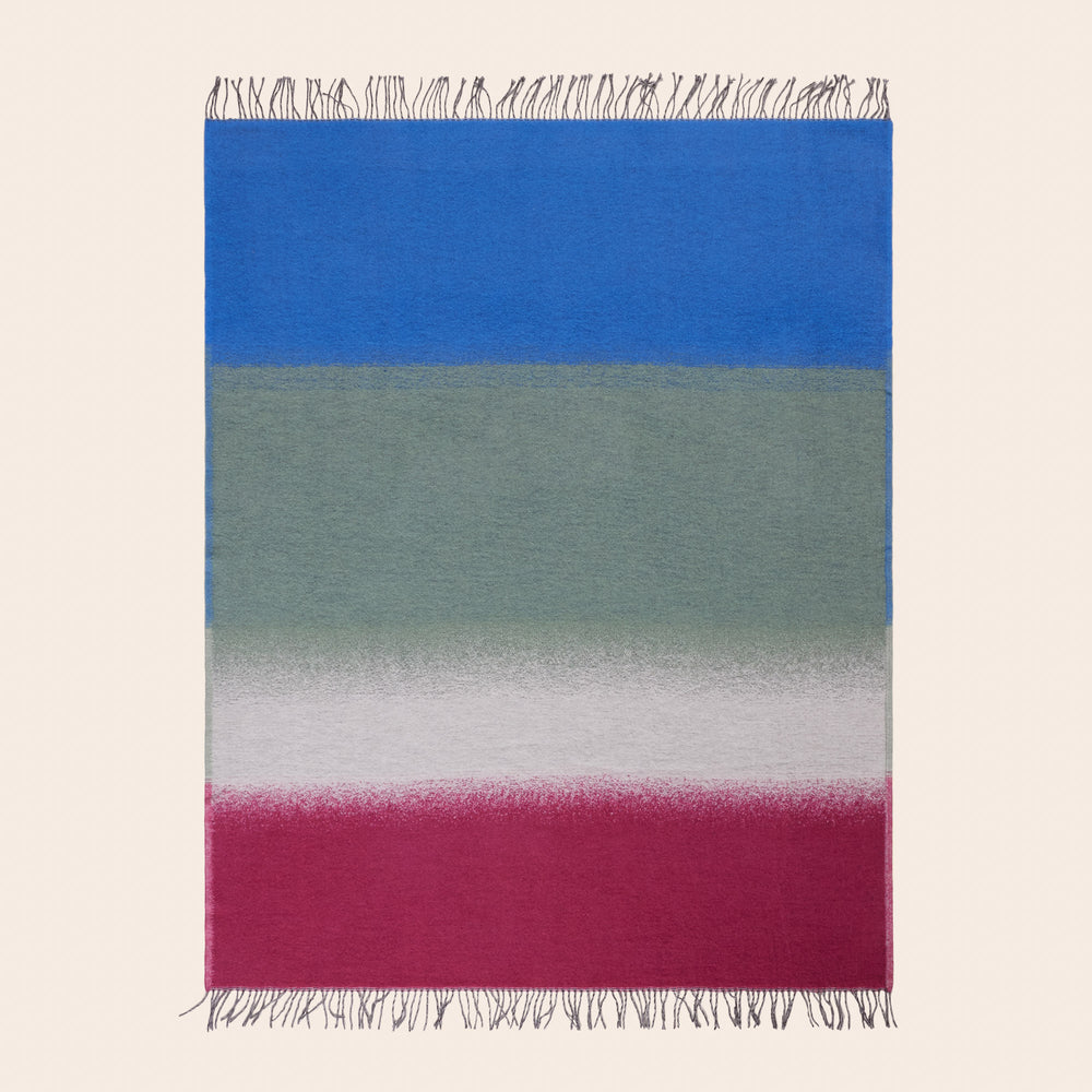 Plaid NELLE bleu à 3 coloris multiples - 4