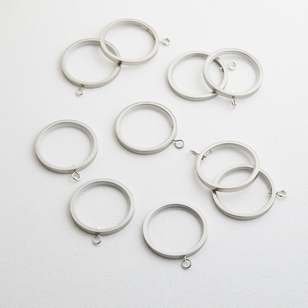 Anneaux de suspension ALMA lot de 10 en aluminium pour rideaux à œillets et tringles tubulaires