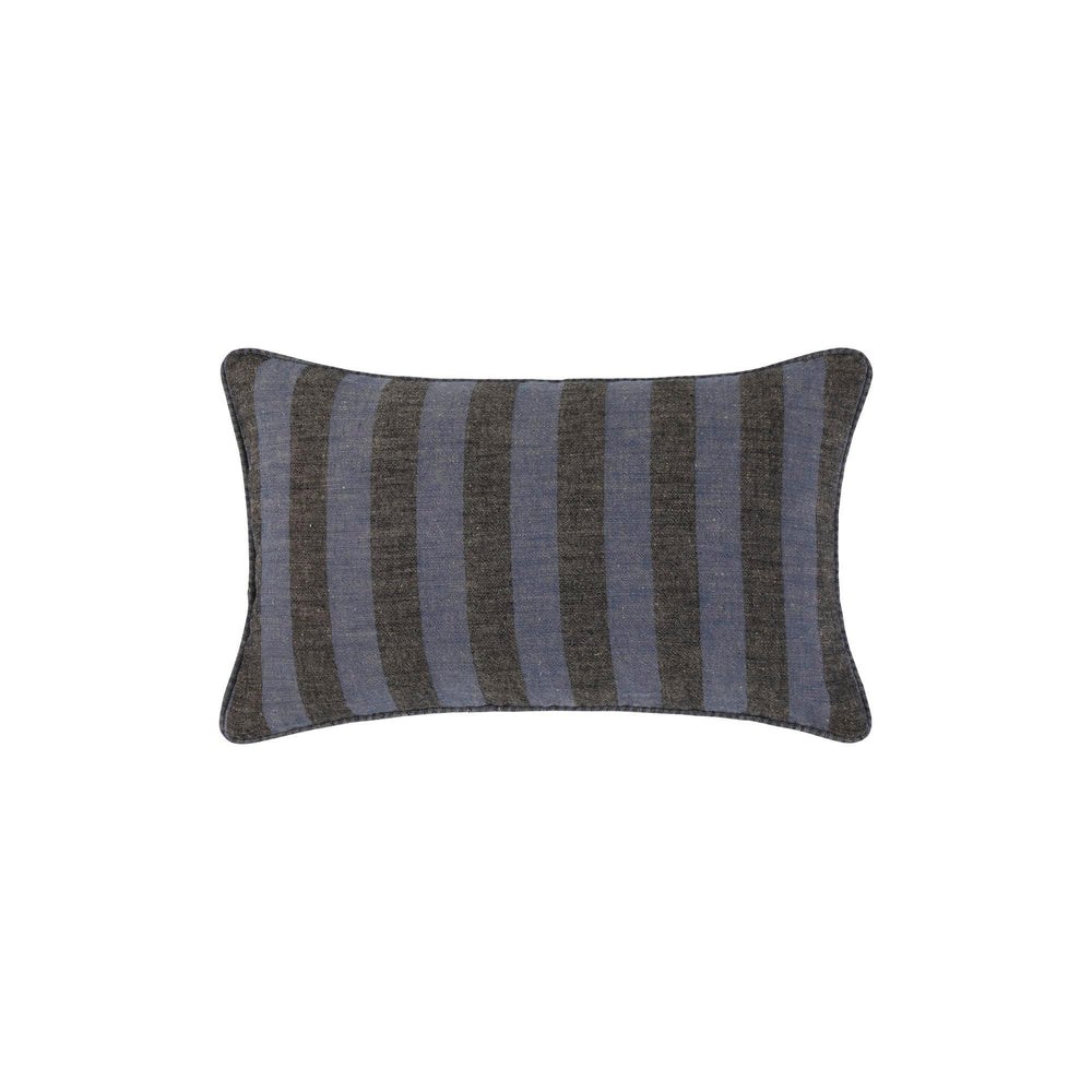 Housse de coussin TANGUY indigo et noir uni motif biface - 8