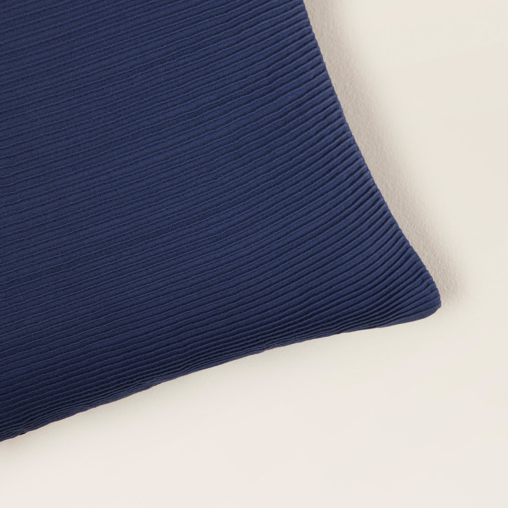 Housse de Coussin Ondine en Coton Indigo avec Détails Plissés - 5
