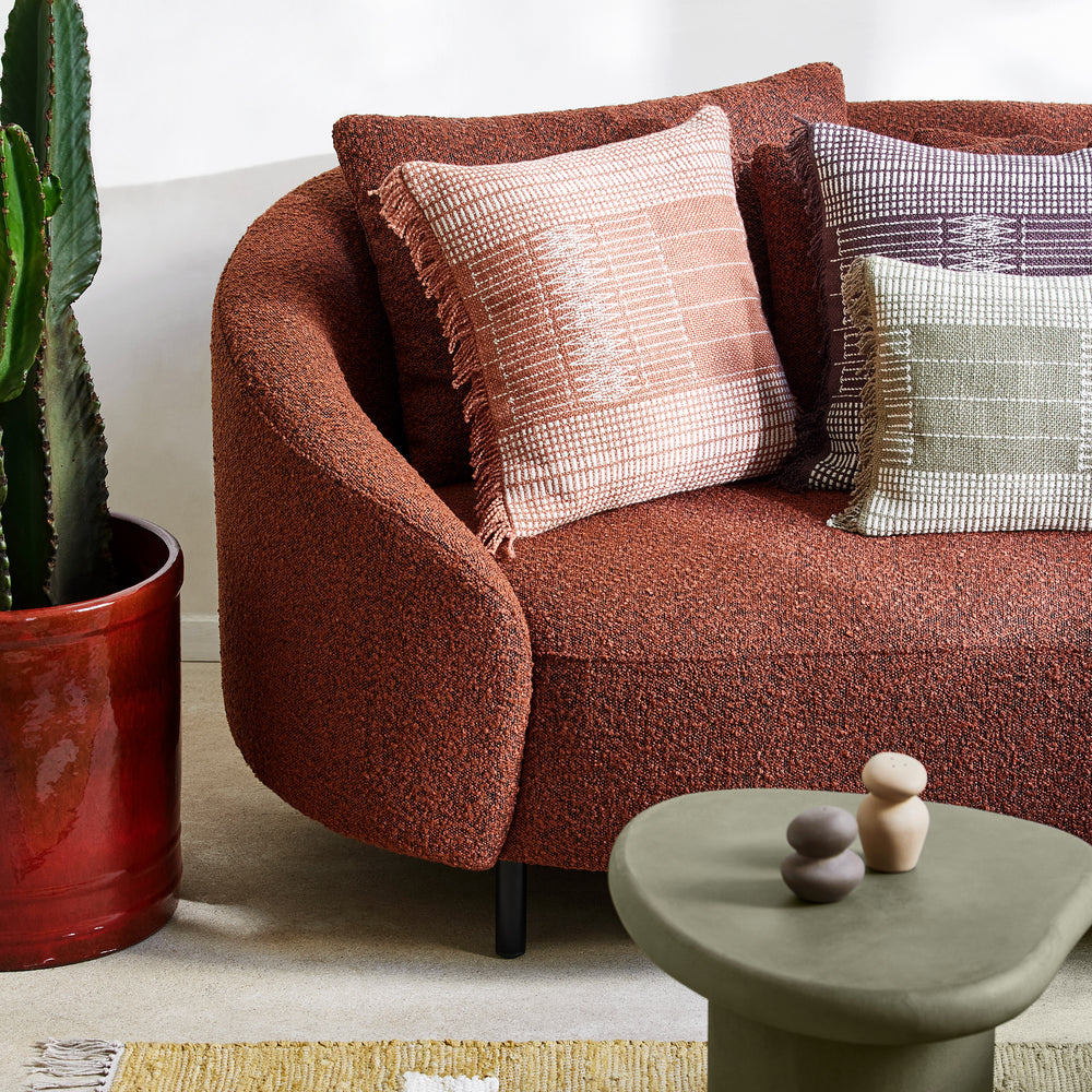 Housse de coussin carrée MELKI – Orange Cuivrée pour un Style Bohème Élégant - 2