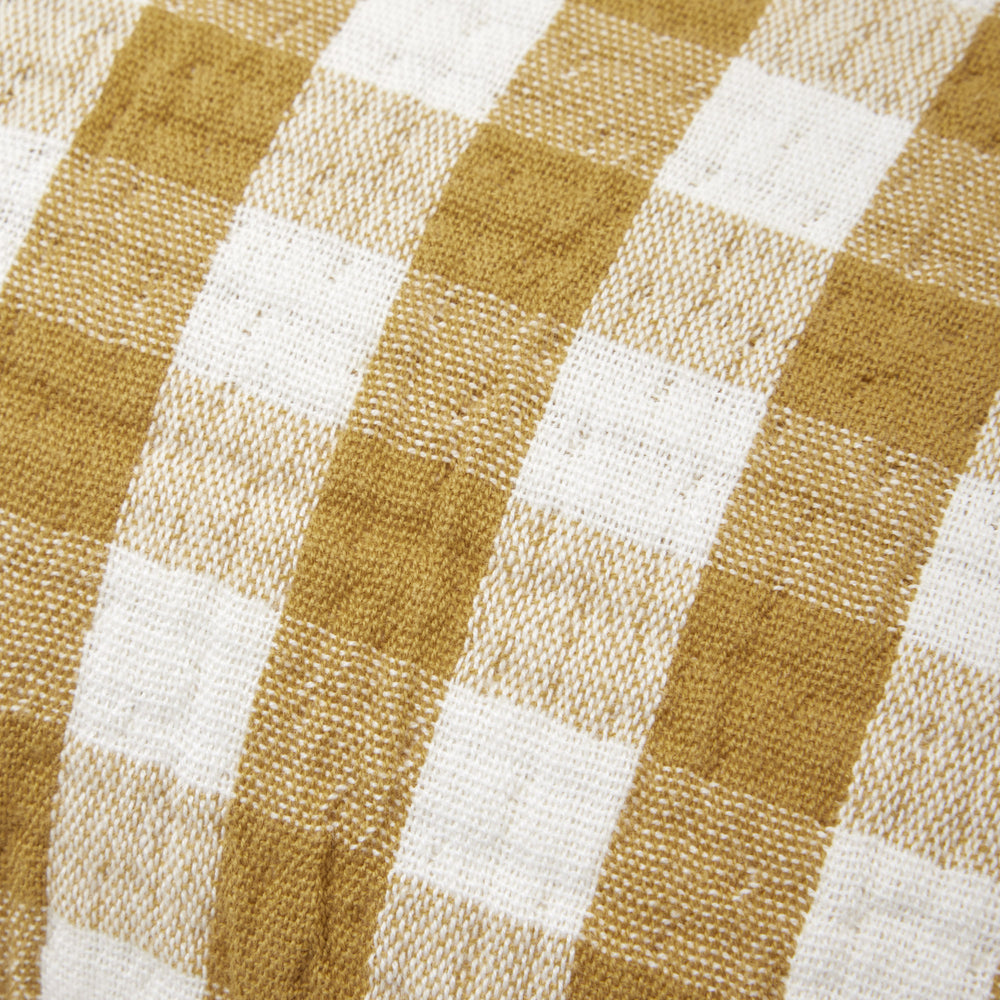 Housse de coussin Jeanie jaune ocre en coton biologique doux pour chambre d'enfant et salon - Design élégant et moderne - 10