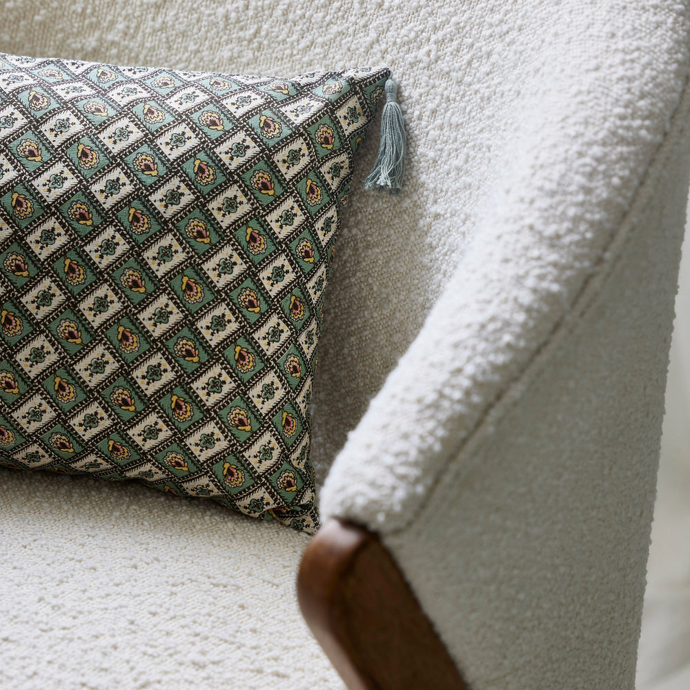 Housse de coussin SATIA vert de gris et écru - 4