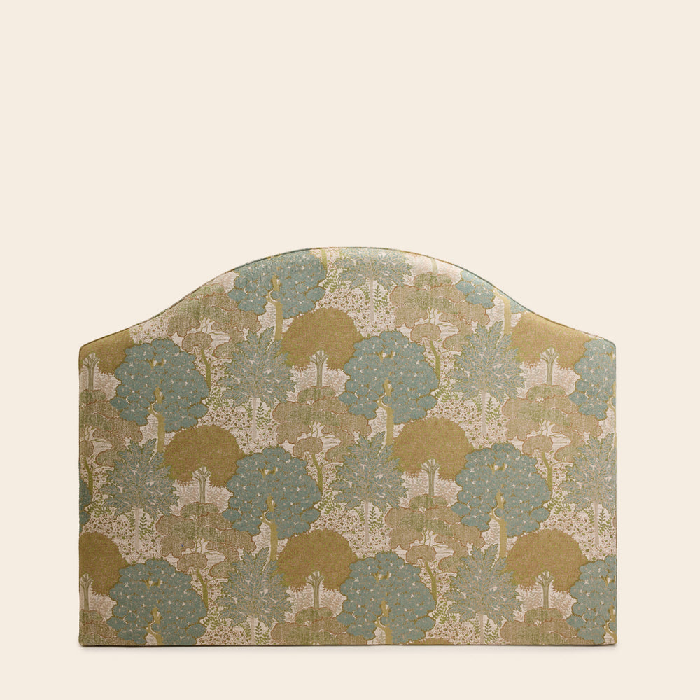 Tête de lit tapissée CEPHEE alisia naturel et vert - 3