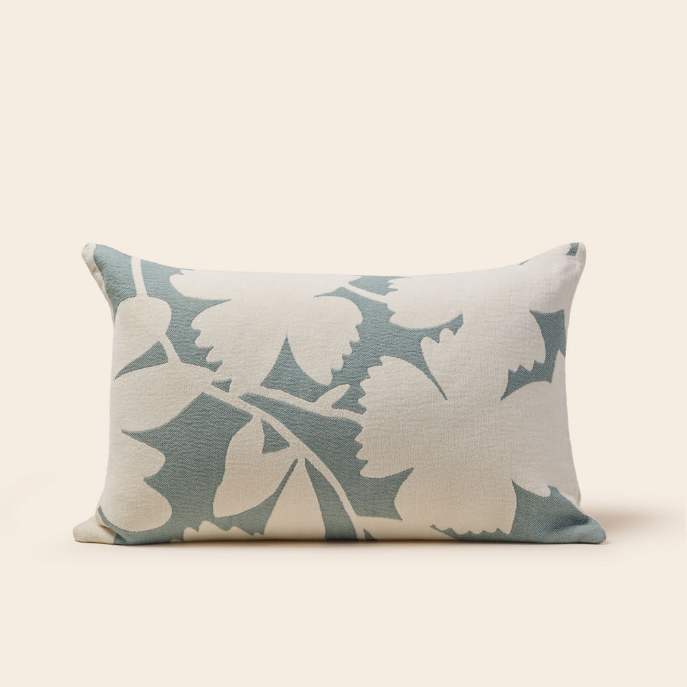 Housse de coussin FLAURIA ivoire et vert sauge - 5